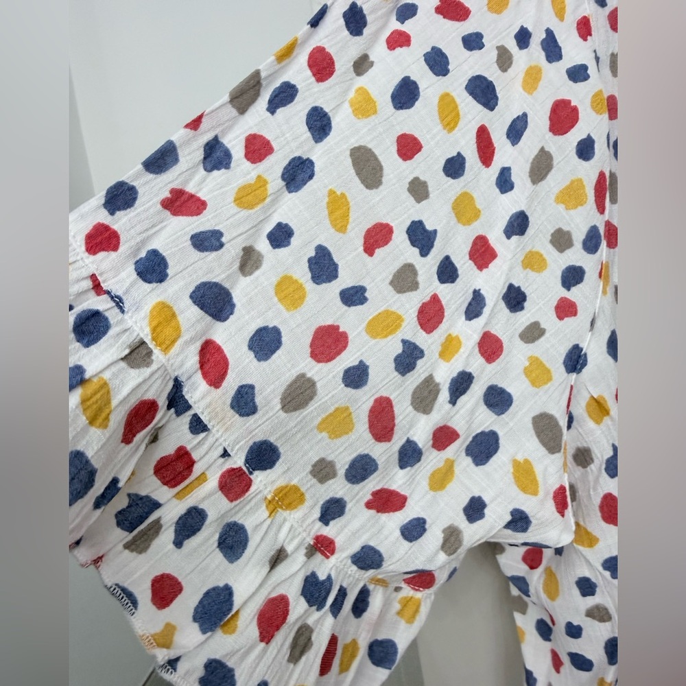 Multiples White Blouse with Colorful Dots - Picture 2 of 7